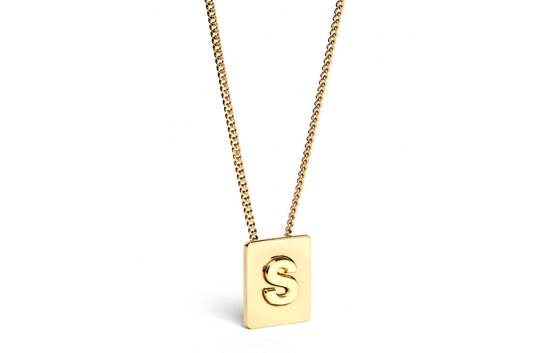 CELINE Alphabet S Necklace In Brass With Gold Finish