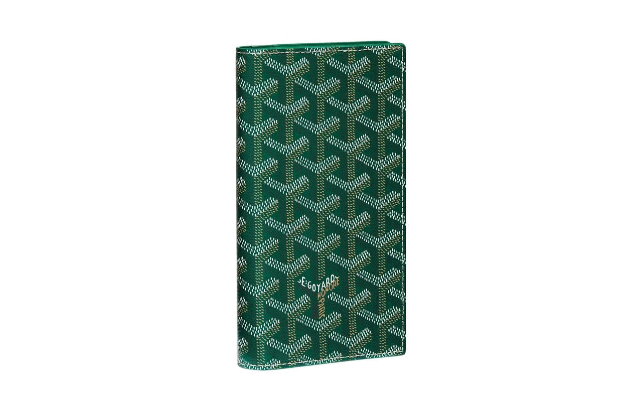 GOYARD SAINT LAMBERT Canvas With Leather Cell Phone Pouch Wallet Men's Green