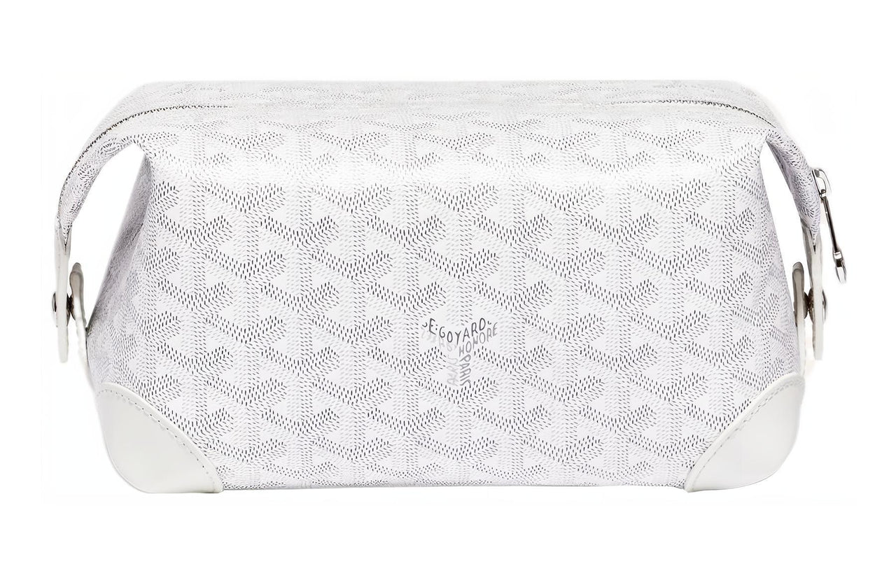 GOYARD Canvas With Calfskin Travel Bags Toiletry Bags Unisex White