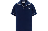 PRADA Logo-plaque Terry-cloth Polo Shirt