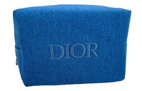 DIOR Blue Denim Fabric Makeup Bag With Tools Portable