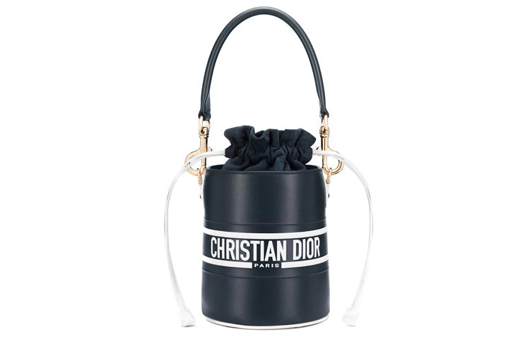 DIOR Smooth Cow Leather Bucket Bag, Shoulder Bag, Crossbody Bag, Handbag Trumpets Women's Blue