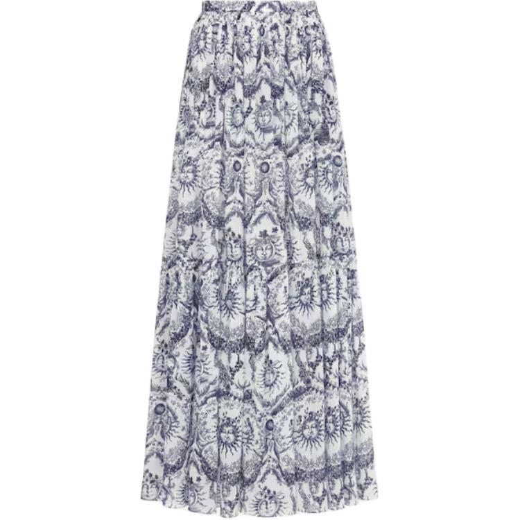 DIOR Casual Long Skirts Women's Marine Blue