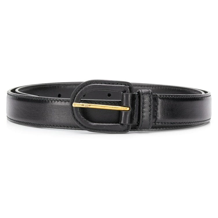 PRADA Calfskin Hardware Leather Belts Women's Black -