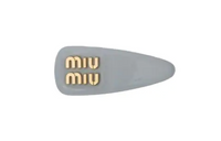 MIU MIU Patent Leather Hair Clips Women's Gray