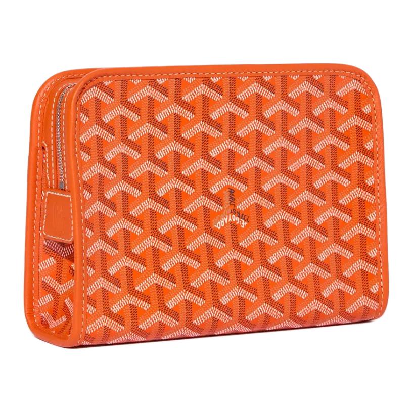 GOYARD JOUVENCE Canvas Toiletry Bag Small Size Unisex Orange