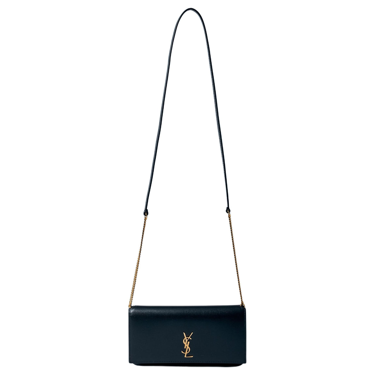 SAINT LAURENT CASSANDRE Leather Crossbody Bag, Shoulder Bag Women's Black