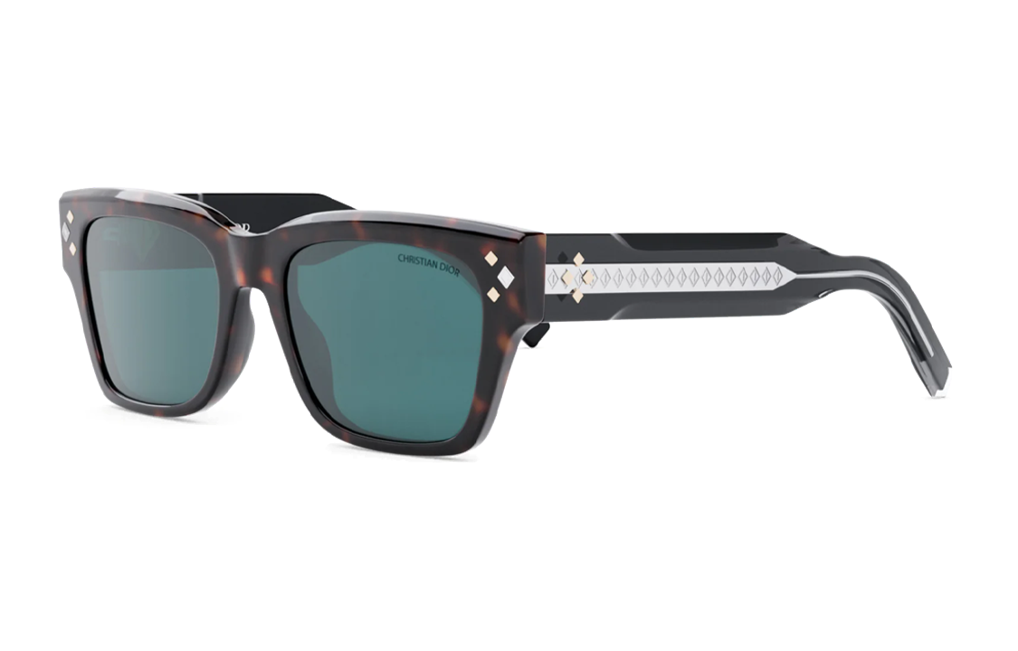 DIOR Acetate Irregular Shape Sunglasses Men's Tortoiseshell