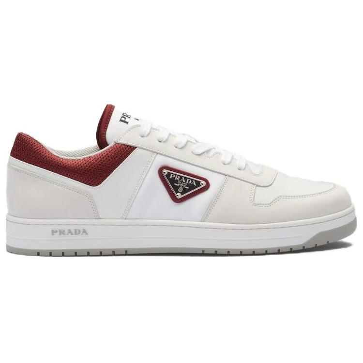 PRADA Downtown Low Top Skateboard Shoes Men's White Red