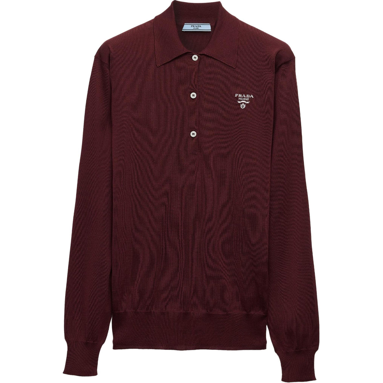 PRADA Embroidered-logo Silk Polo Shirt