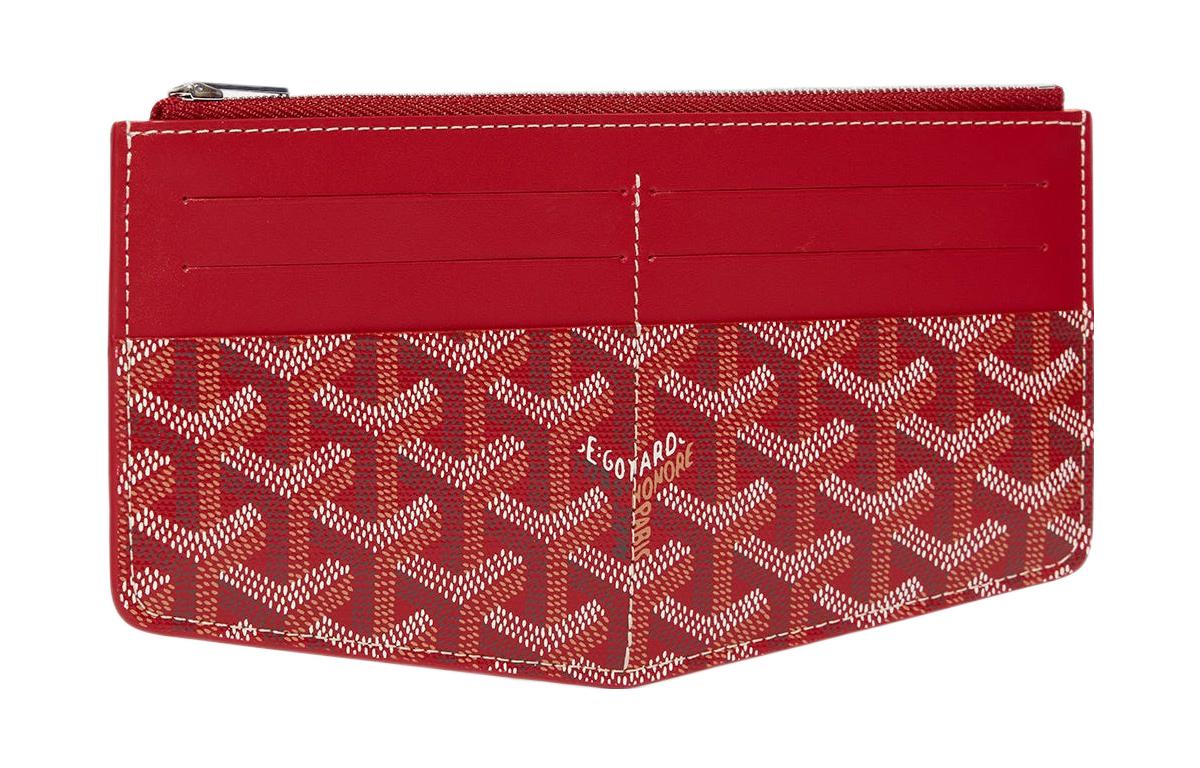 GOYARD Insert Louise Canvas With Leather Wallet Unisex Red