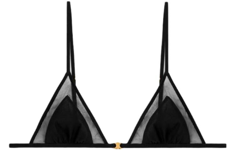 CELINE FW23 Triangle Bra In Silk Georgette Bra Women's Black
