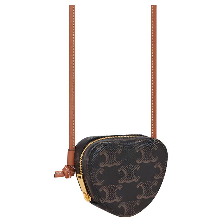 CELINE Canvas Shoulder Bag Crossbody Bag Extra Small Women's Tan