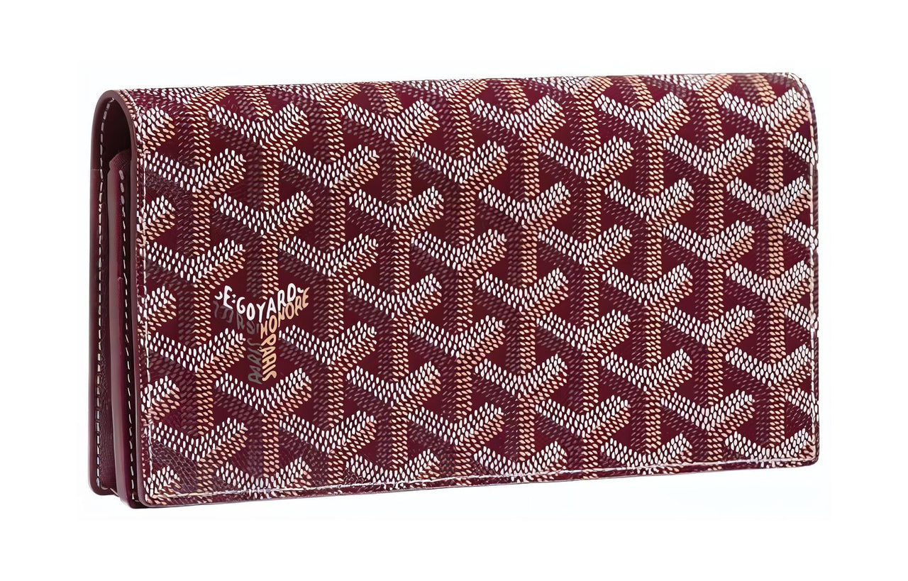 GOYARD RICHELIEU Canvas With Leather Wallet Unisex Burgundy