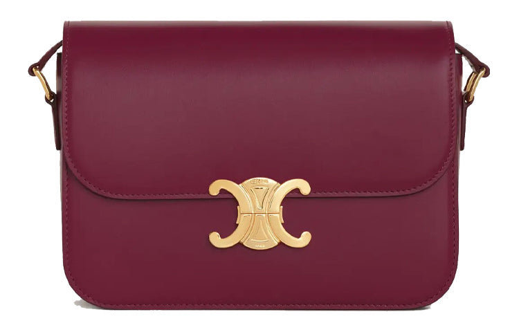 CELINE Cow Leather Shoulder Bag, Handbag, Crossbody Bag, Shoulder Bag Women's Candy Color, Berry Purple