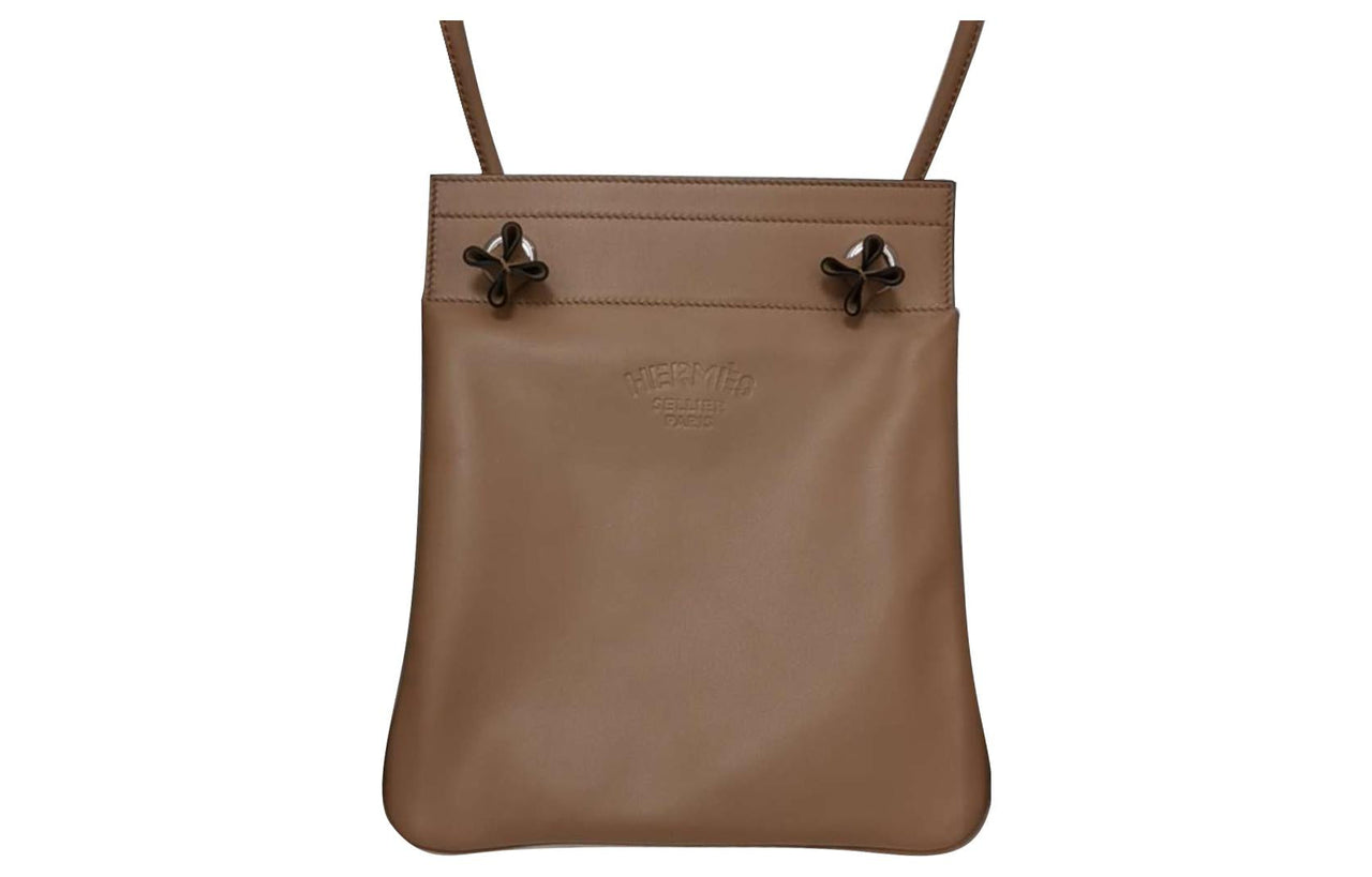 HERMES Aline Calfskin Crossbody Bag Mini Women's Milk Tea Beige