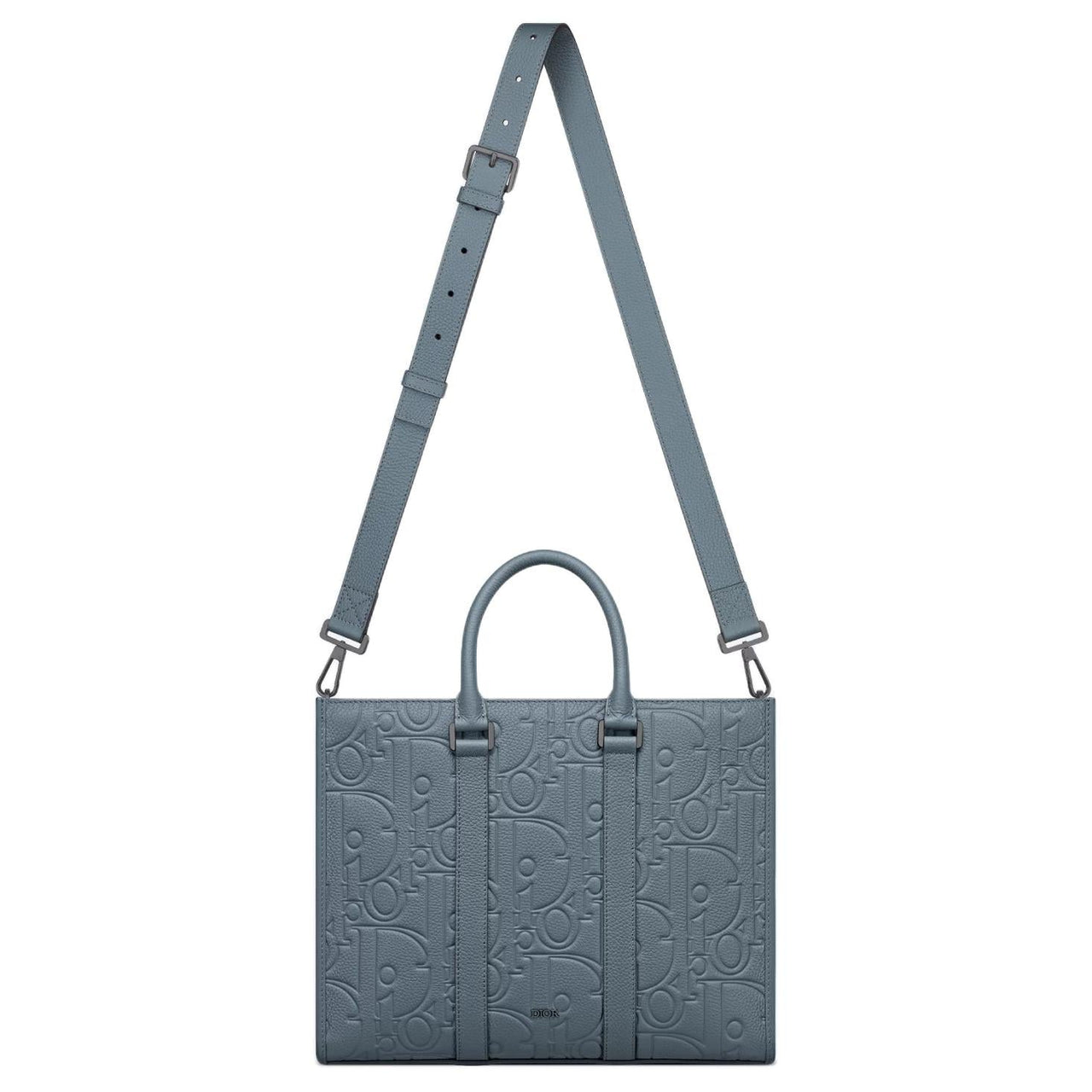 DIOR Cow Leather Tote Bag Shopping Bag Shoulder Bag Crossbody Bag Handbag Medium Size Men's Blue