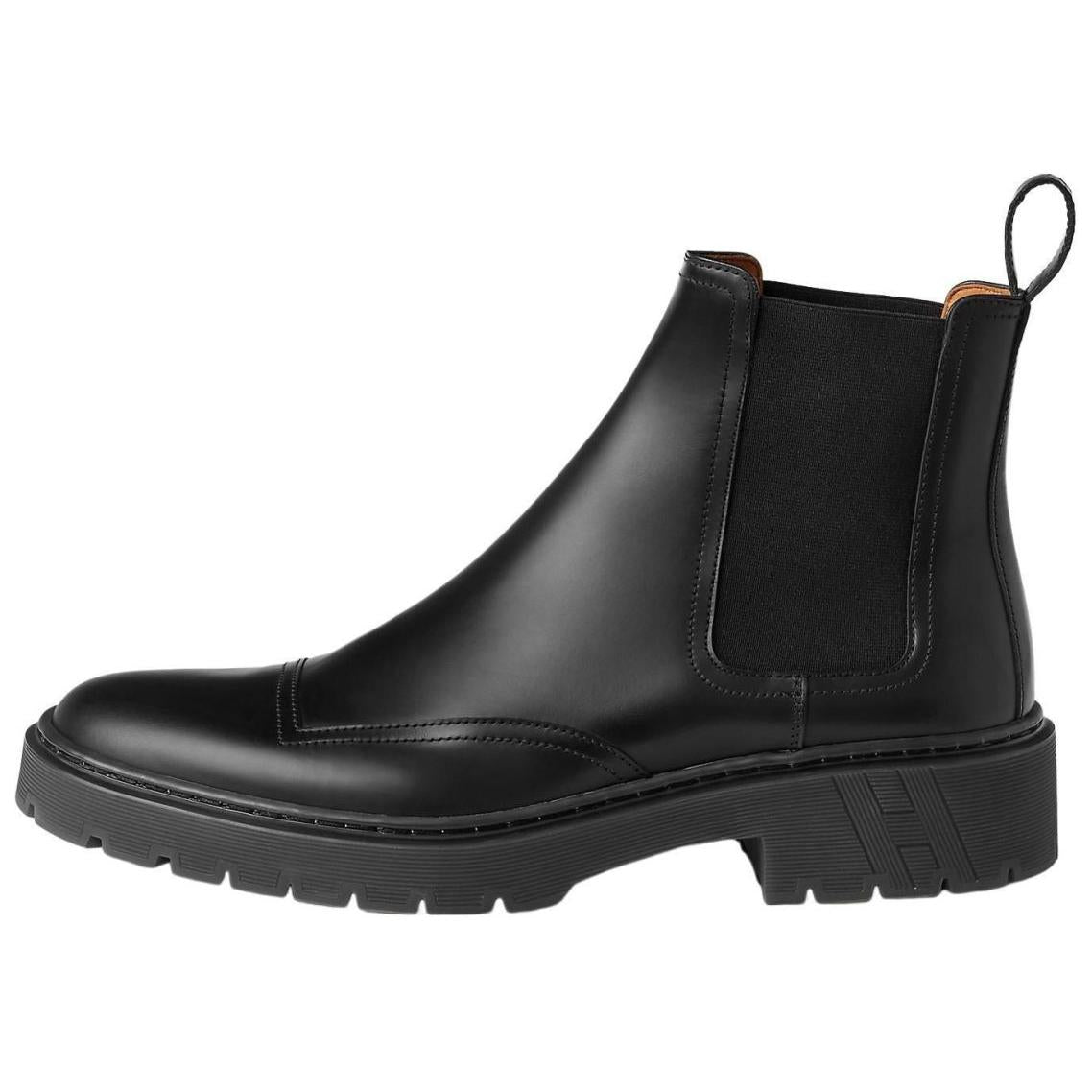 HERMES Ankle-Length Chelsea Boots Men's Black