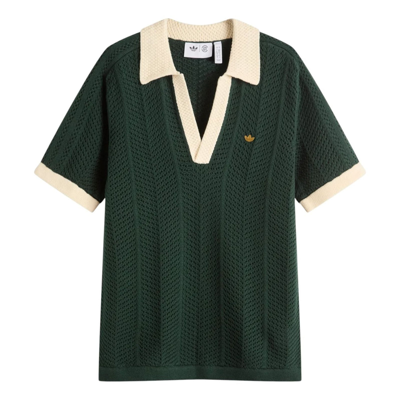 adidas x CLOT by Edison Chen Knit Polo Shirt 'Green Night' IK2942