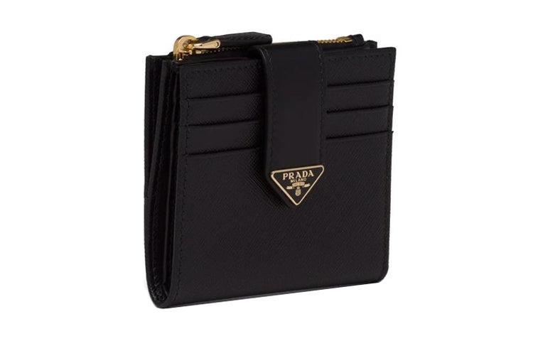 PRADA Cow Leather Wallet Women's Black