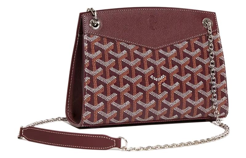 GOYARD Rouette Canvas With Leather Totes Chain Bag Shoulder Bag Women's Burgundy