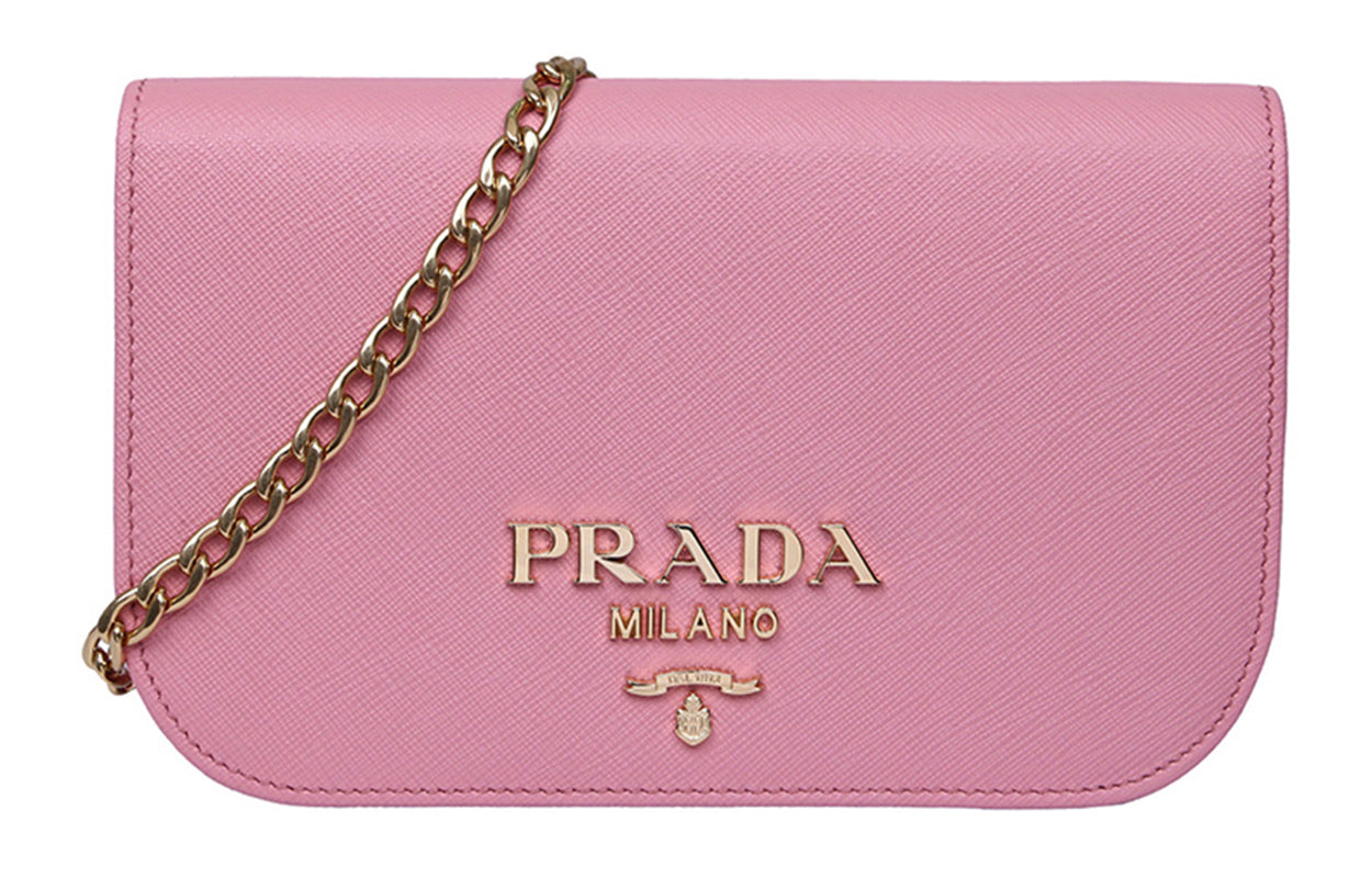 PRADA Calfskin Shoulder Bags Women's Pink