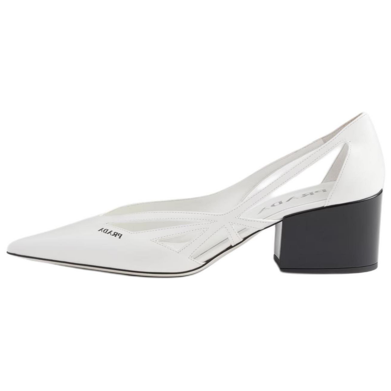 PRADA Chunky Heel High Heels 5.5cm Women's White