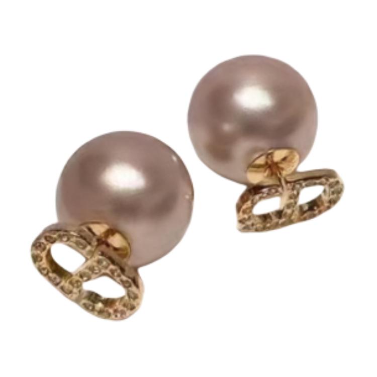 DIOR Crystal Earrings Women's Pink