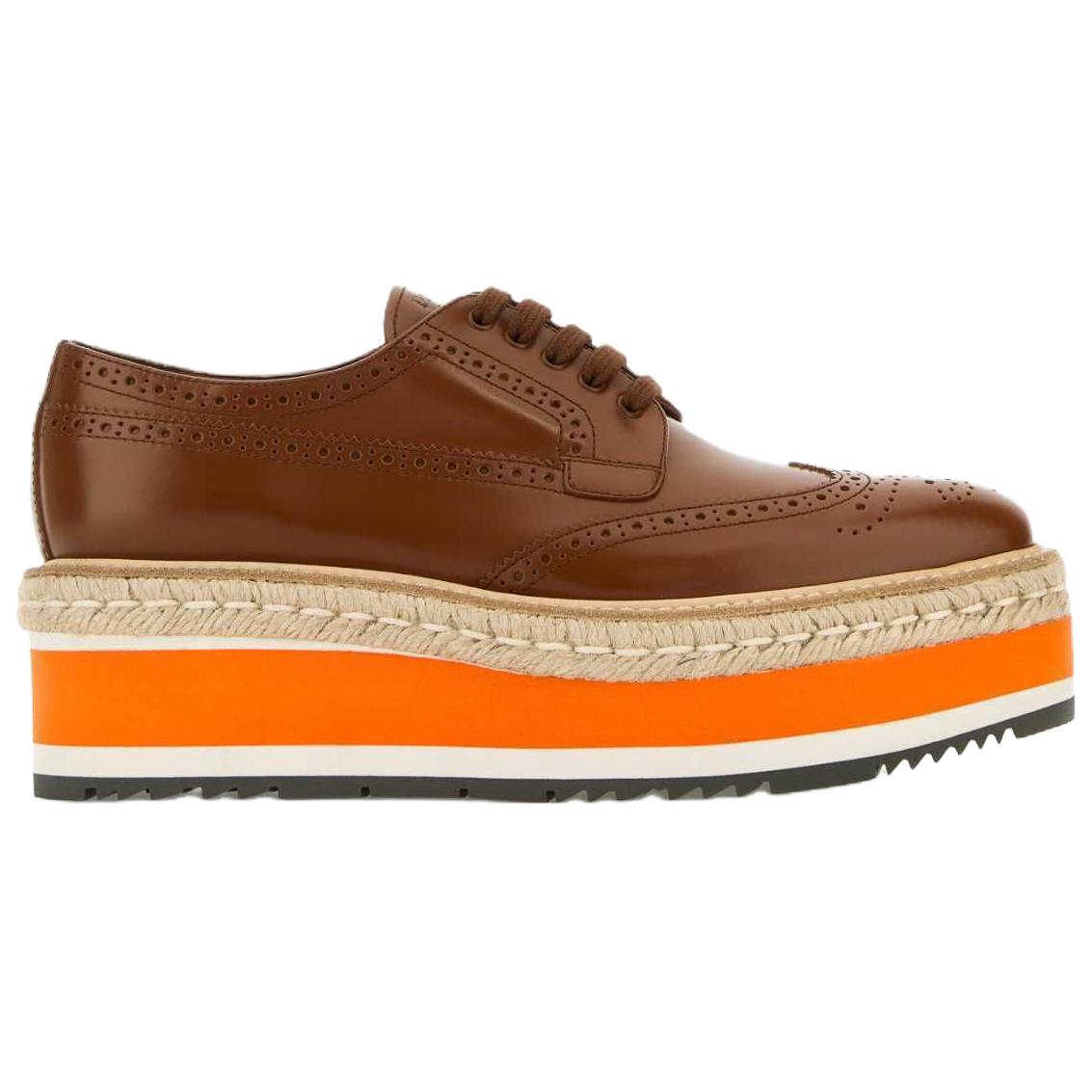 PRADA Casual Single Shoes 6cm Women's Brown