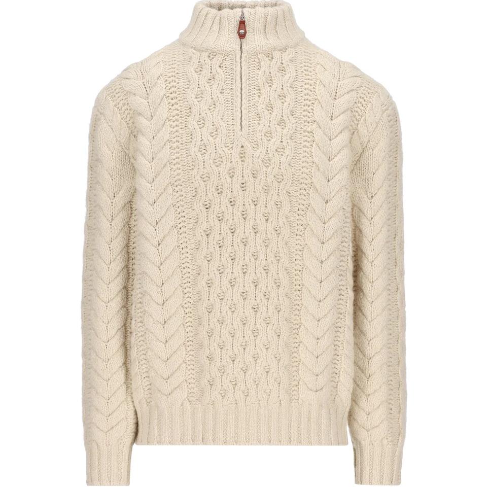 Loro Piana Quater-Zip Cableknit Sweater