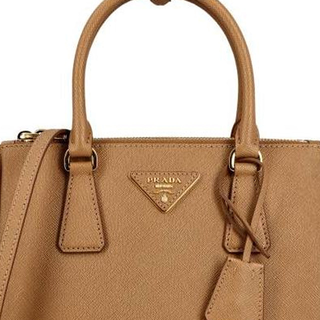 PRADA Cow Leather Tote Bag Shopping Bag Shoulder Bag Handbag Women's Brown