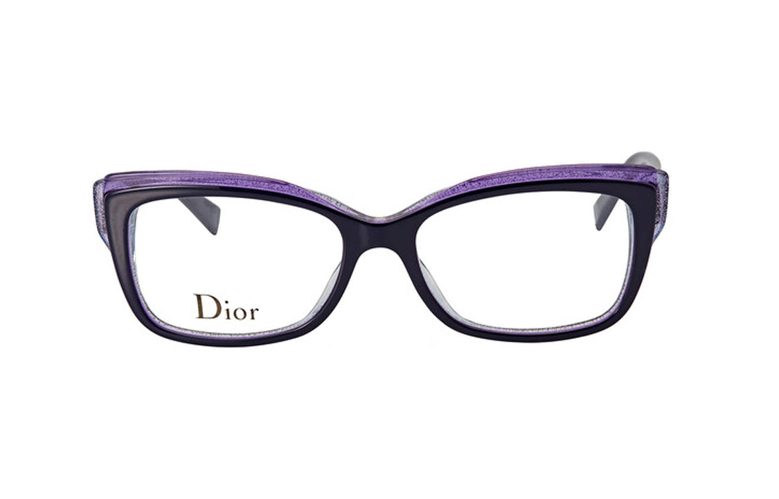 DIOR Acetate Square Eyeglass Frames Unisex Purple