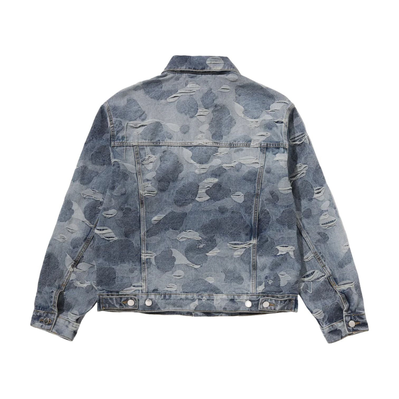 A Bathing Ape Solid Camo Jacquard Denim Trucker Jacket 'Blue' 0ZXLJM305401RBLX