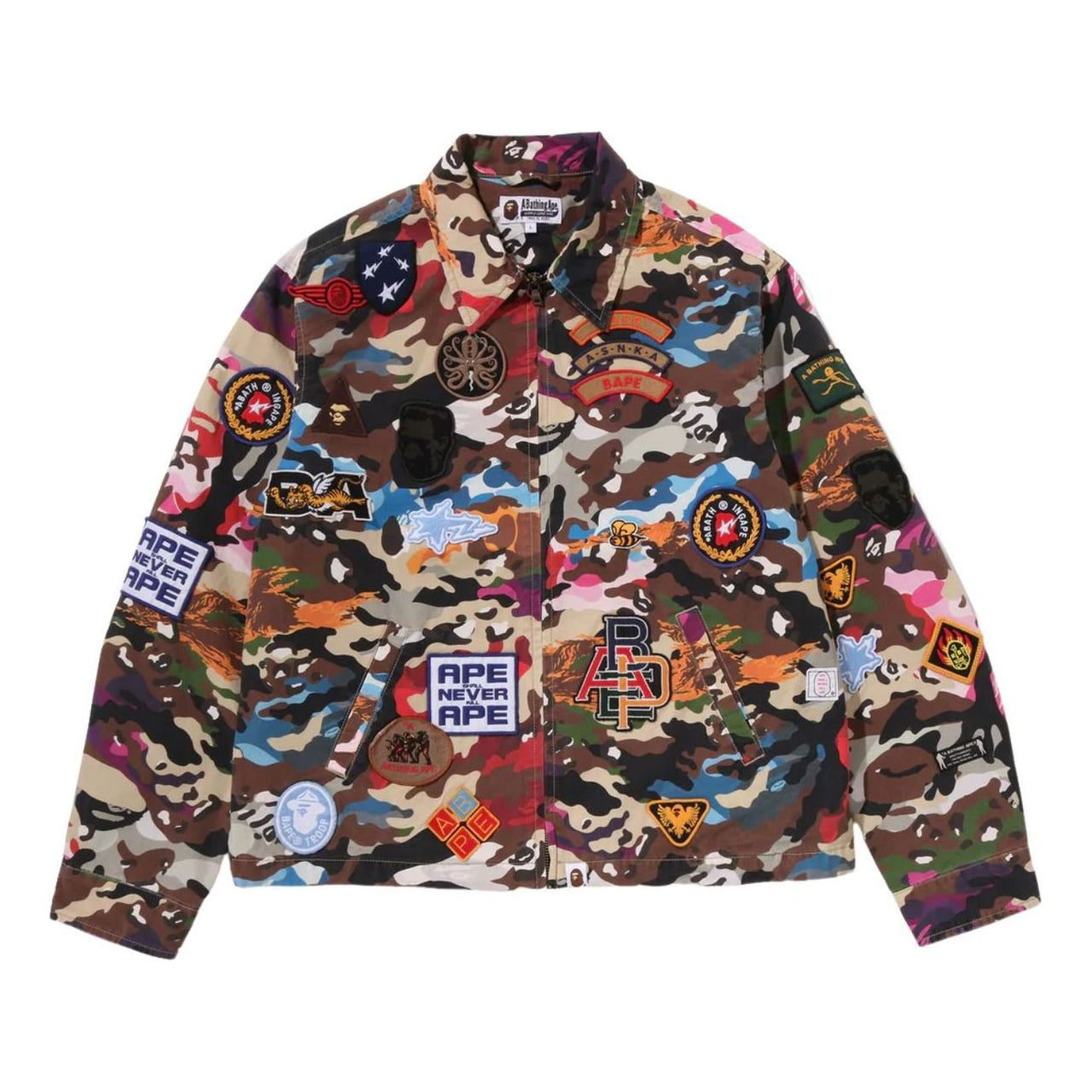 A Bathing Ape Hybrid Camo Multi Badge Jacket 'Multicolor' 0ZXLJM313401RMLX