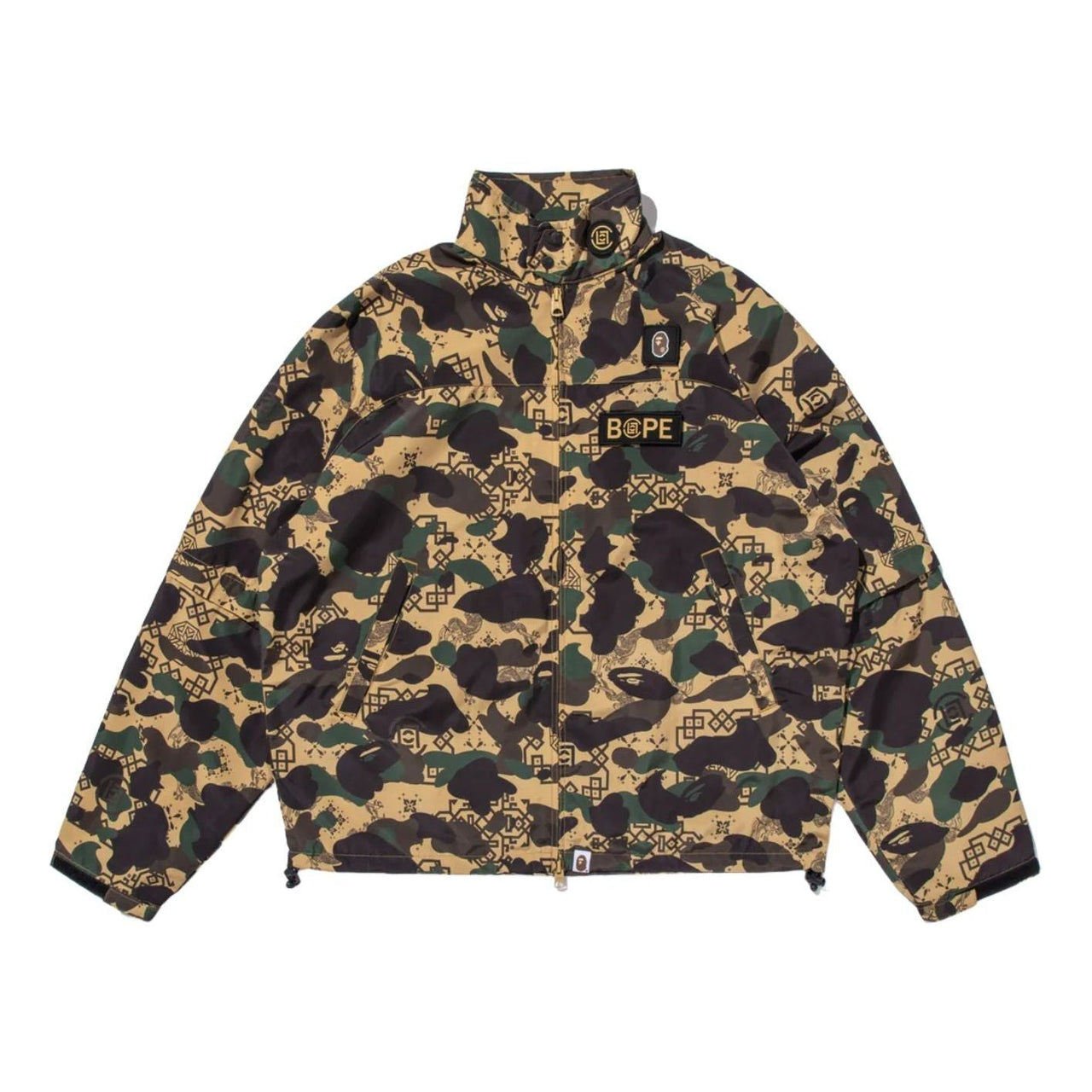 BAPE X Clot Camo Sleeve Detachable Rain Jacket 'Yellow' 0ZXLJM911401P-YEL