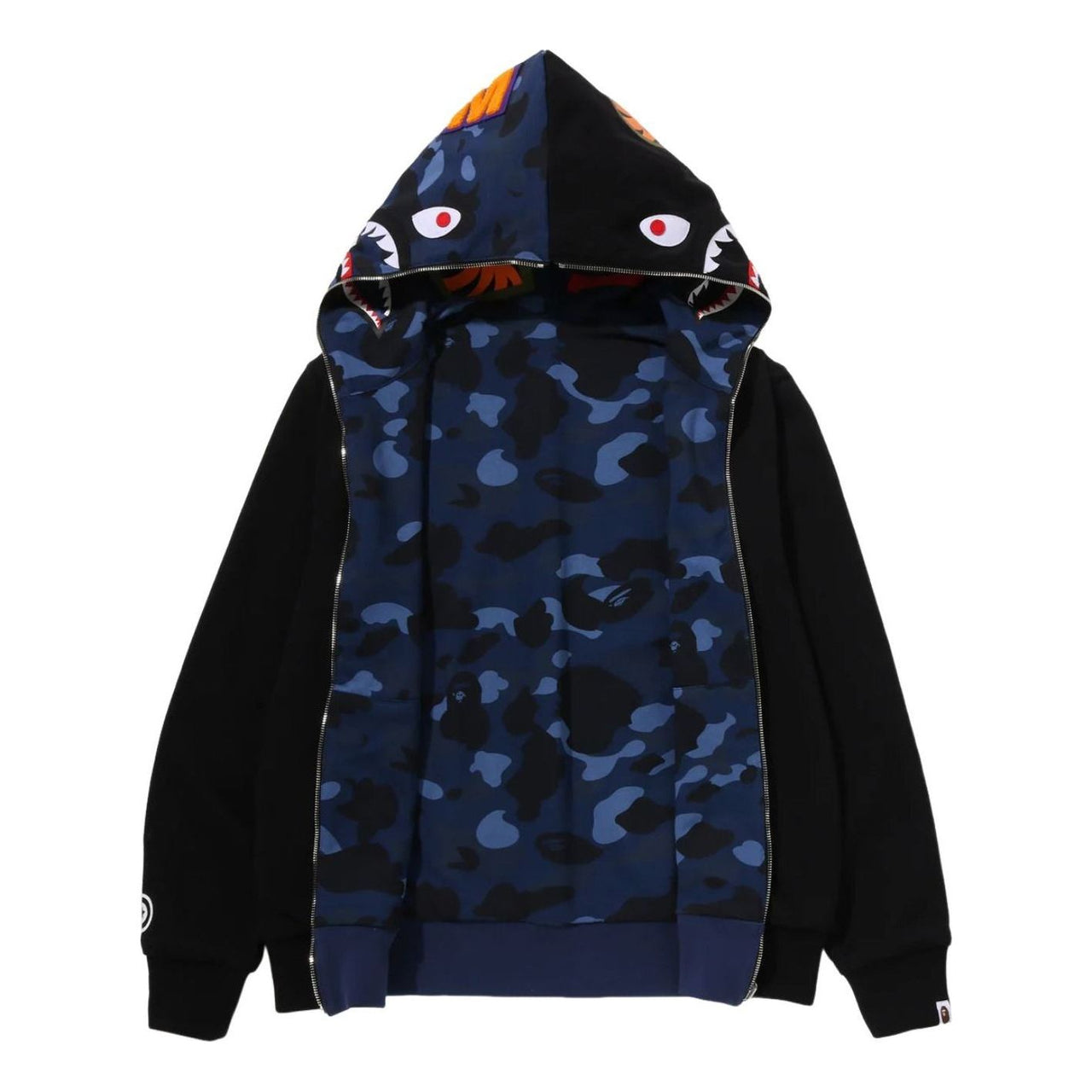 A Bathing Ape Color Camo Reversible Shark Full Zip Hoodie 'Navy' 0ZXSWM004151QNYX
