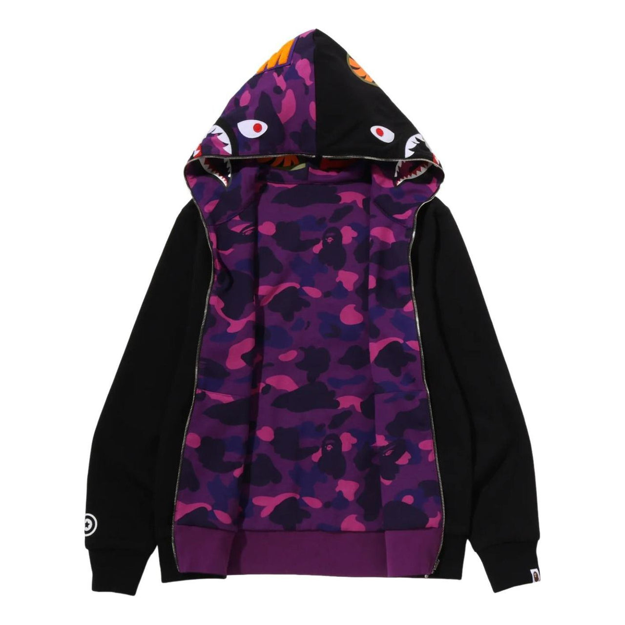 A Bathing Ape Color Camo Reversible Shark Full Zip Hoodie 'Purple' 0ZXSWM004151QPPX