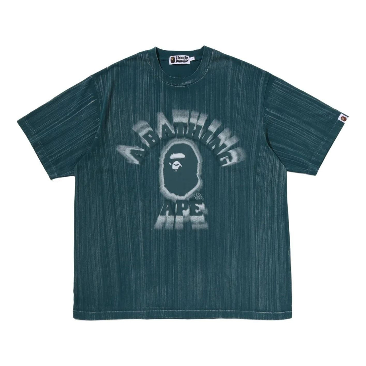 A Bathing Ape Brush College Relaxed Fit T-Shirt 'Green' 0ZXTEM310091QGRX