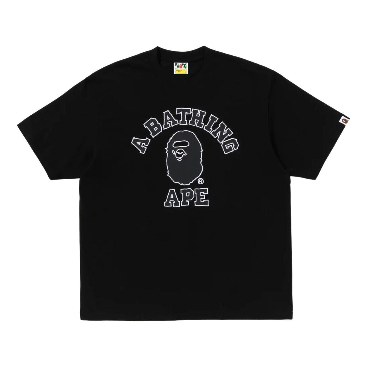 A Bathing Ape Hand Drawn Outline College Relaxed Fit T-Shirt 'Black' 0ZXTEM320101RBKX