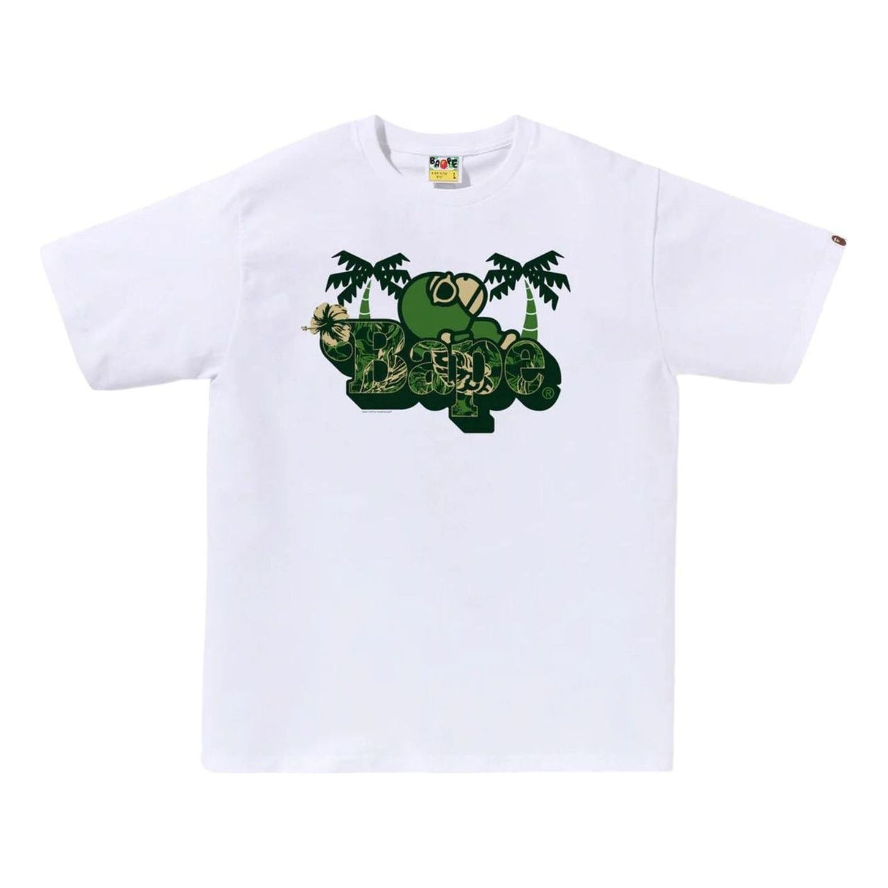 A Bathing Ape Palm Resort Camo Milo on Bape T-Shirt 'White' 0ZXTEMX01410QWHX