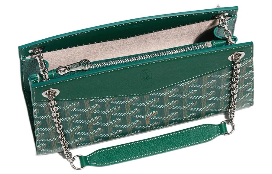 GOYARD Rouette Canvas With Leather Tote Chain Bag Shoulder Bag Mini Women's Green