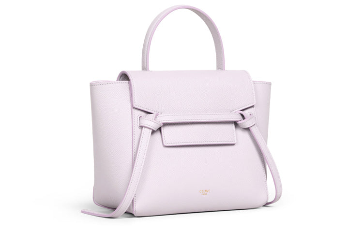 CELINE Cow Leather Catfish Bag Handbag One Shoulder Handbag Crossbody Bag Women's Candy Color Light Purple