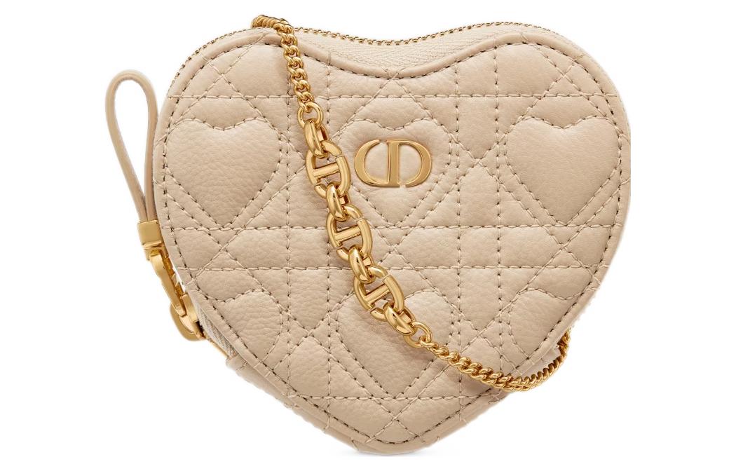 DIOR Caro Cow Leather Handheld Shoulder Bag, Crossbody Bag Women's Rouge Beige