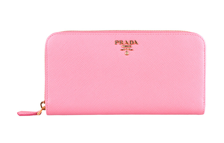 PRADA Cow Leather Wallet Women's Light Rose