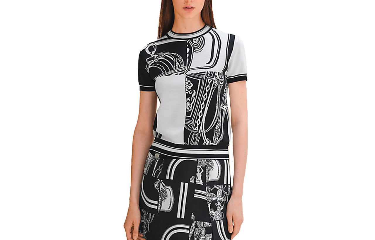HERMES Other T-Shirt Women's Black White