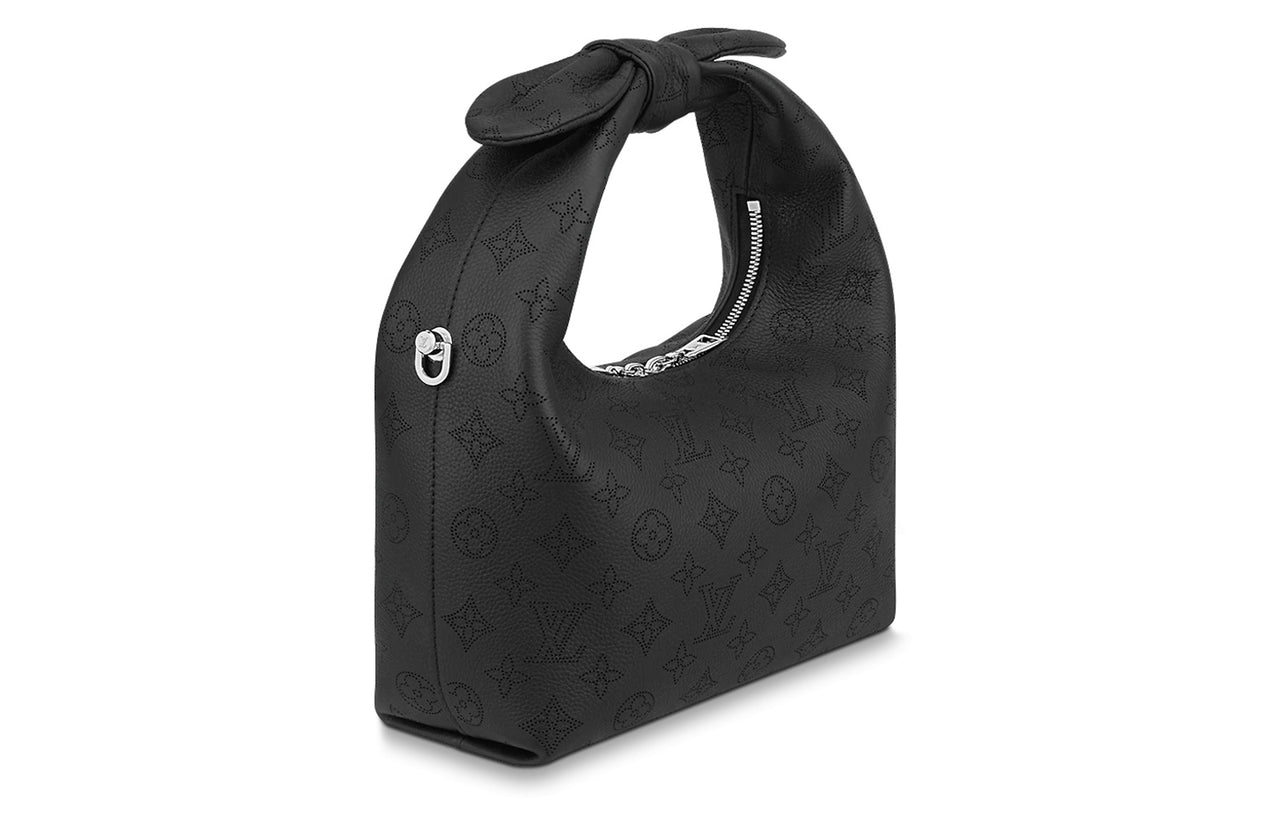 LOUIS VUITTON WHY KNO Perforated Hole-Punched Cow Leather Handbag Shoulder Bag Crossbody Bag Small Size Women's Black