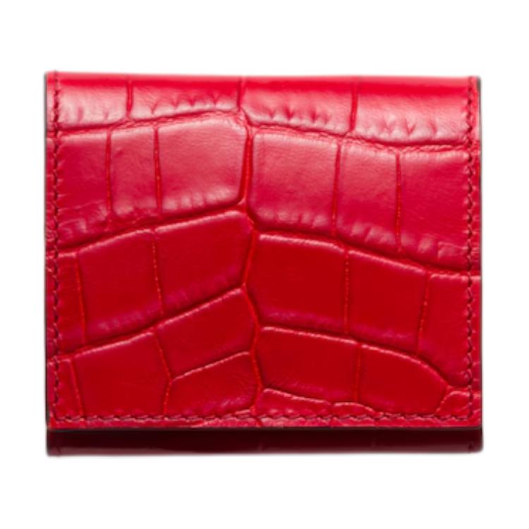 PRADA Crocodile Leather Coin Purse Men's Red