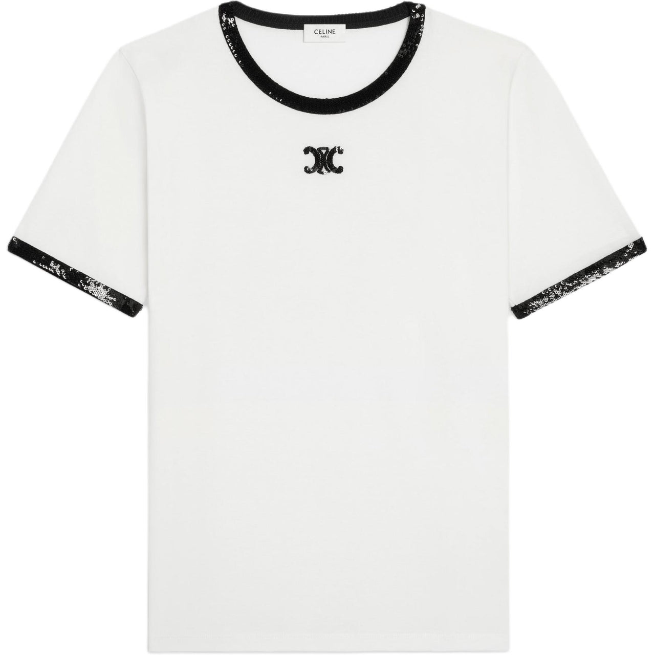 CELINE T shirt With Triomphe Embroidery In Cotton Jersey