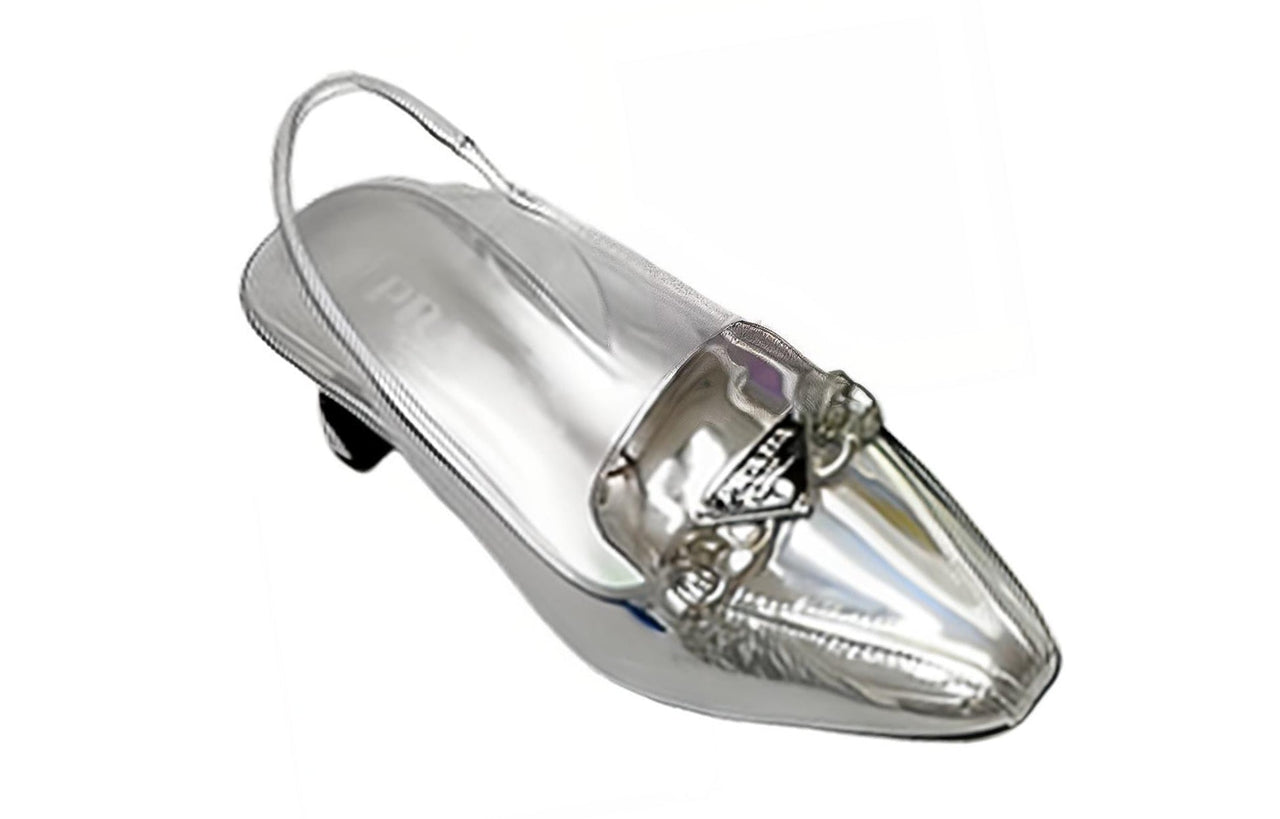 PRADA Chunky Heel High Heels 4.5cm Women's Silver