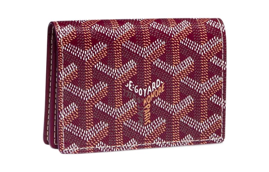 GOYARD MALESHERBES Canvas With Leather Card Holder Unisex Burgundy